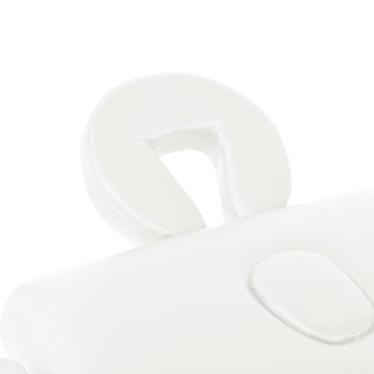 Camilla de masaje plegable 2 zonas 10 cm grosor blanca