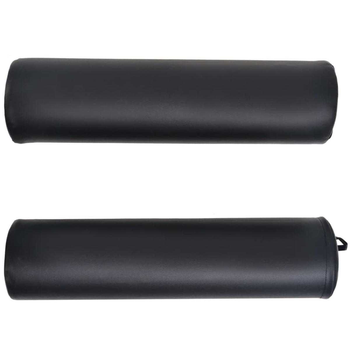 Camilla de masaje plegable 4 cm de grosor 2 cojines negro