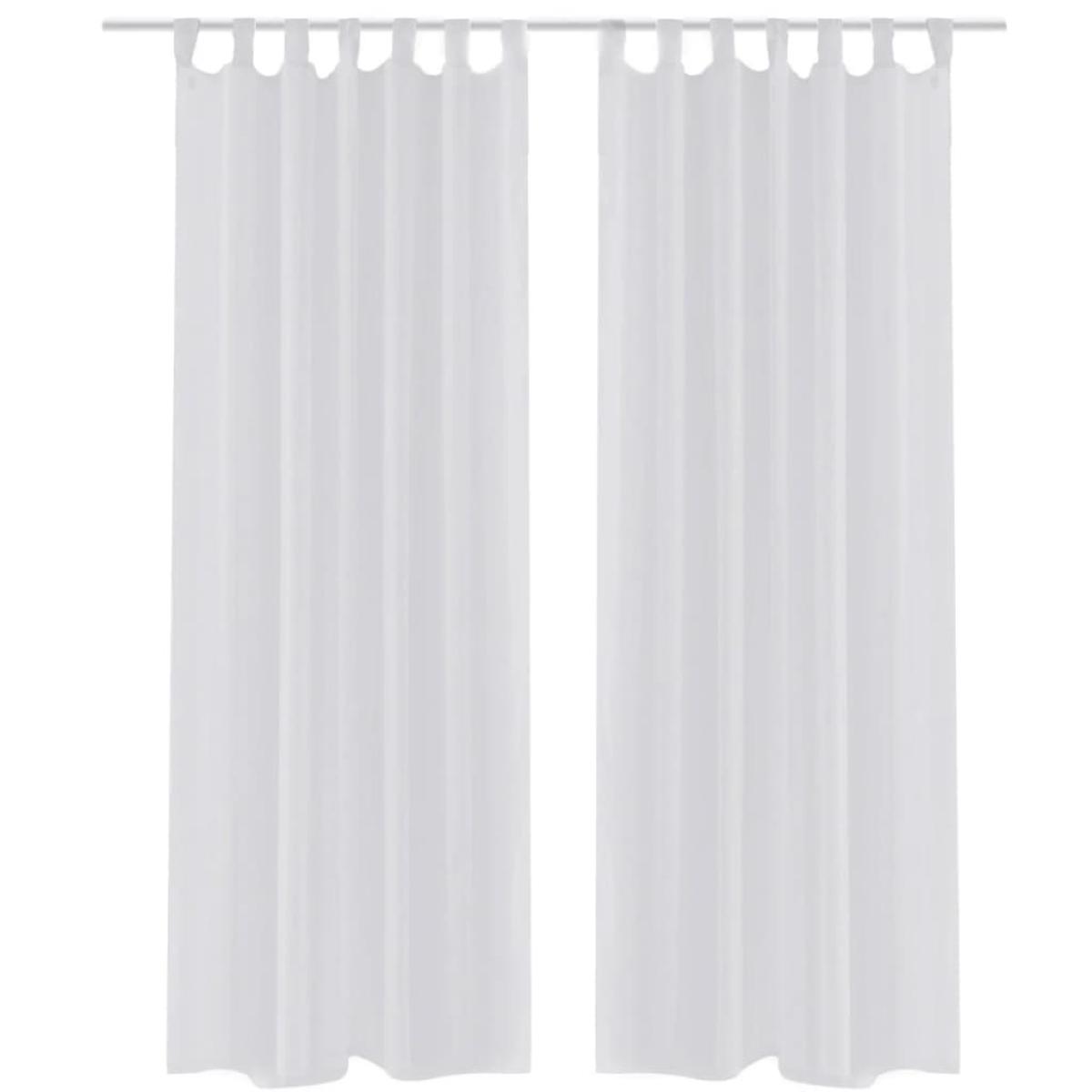 2 Cortinas blancas transparentes 140 x 175 cm