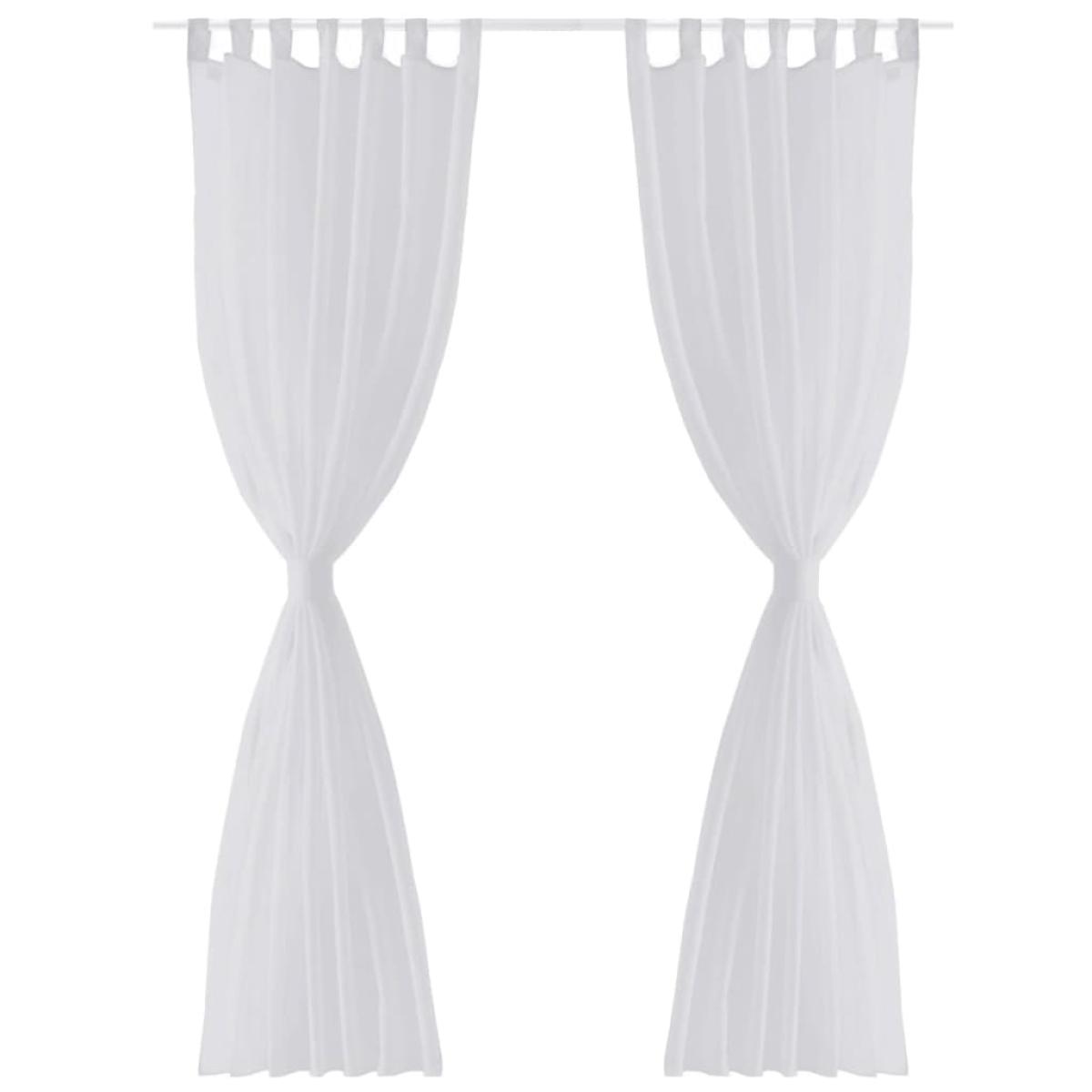 Cortina blanca transparente 2 piezas 140x245 cm 