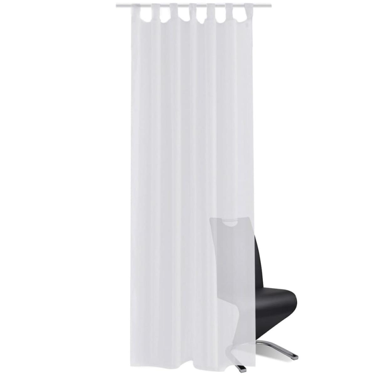Cortina blanca transparente 2 piezas 140x245 cm 