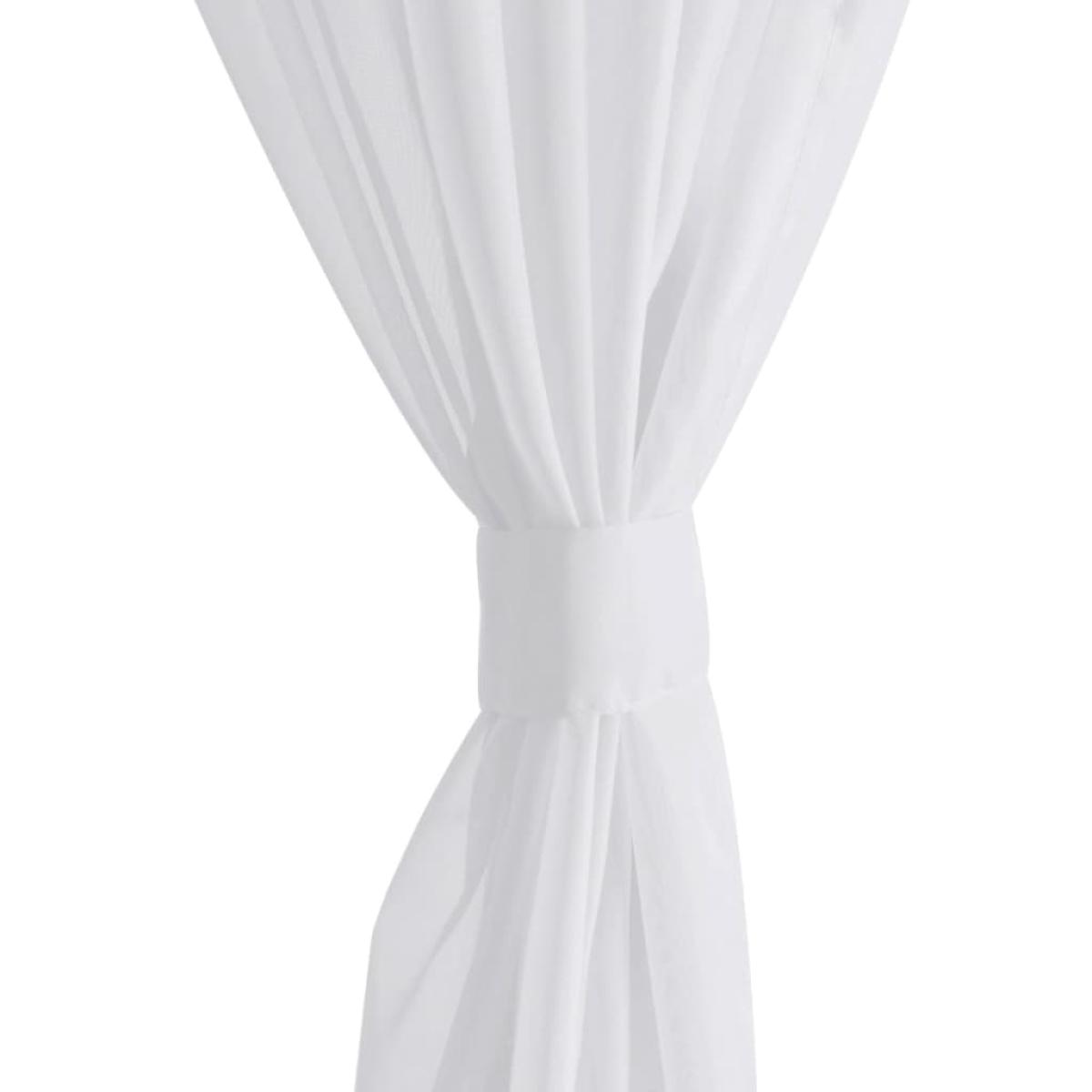 Cortina blanca transparente 2 piezas 140x245 cm 