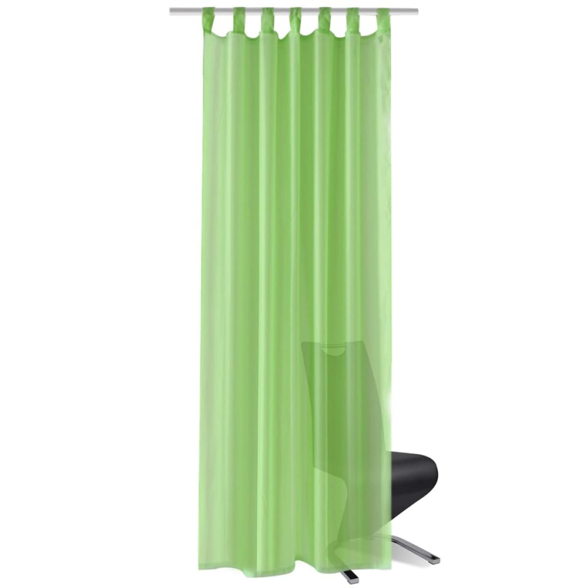 2 Cortinas verdes transparentes 140 x 175 cm