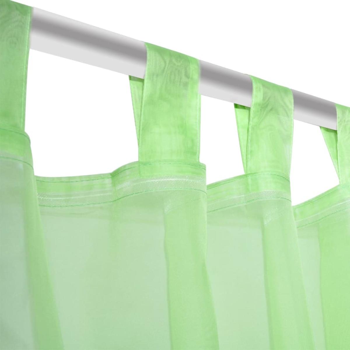 2 Cortinas verdes transparentes 140 x 175 cm