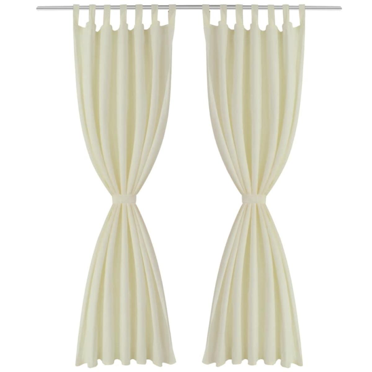 2 cortinas micro-satinadas con trabillas 140 x 175 cm