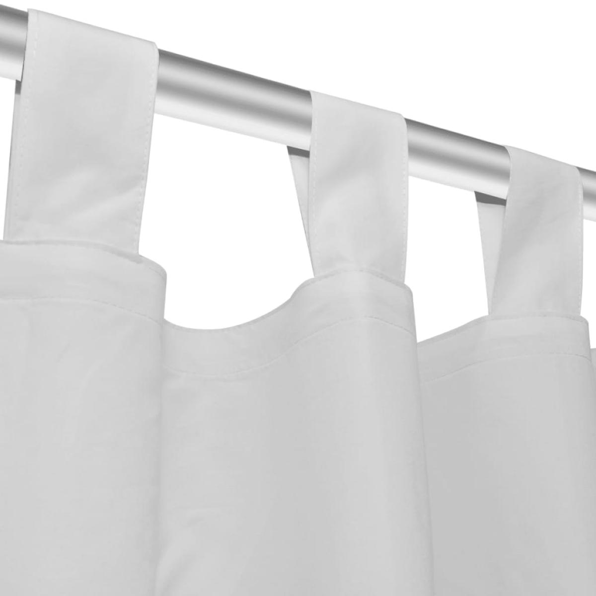 Cortinas de micro-raso con bucles 2 unidades blanco 140x225 cm 