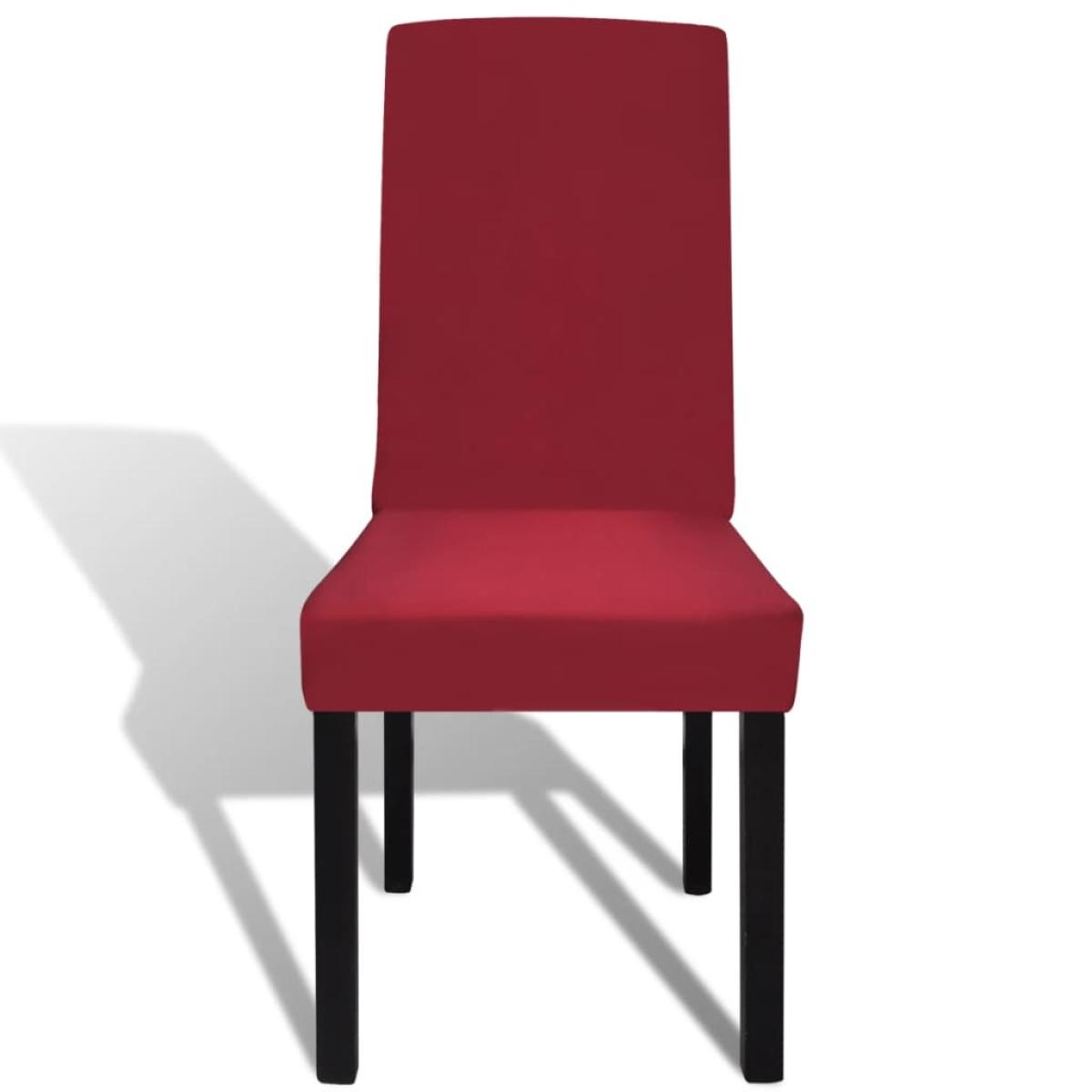 Funda para silla elástica recta 6 unidades burdeos