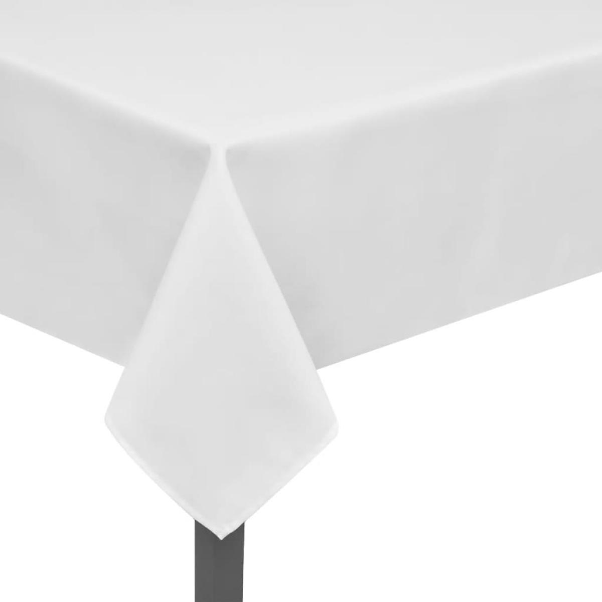 5 manteles blancos 190 x 130 cm