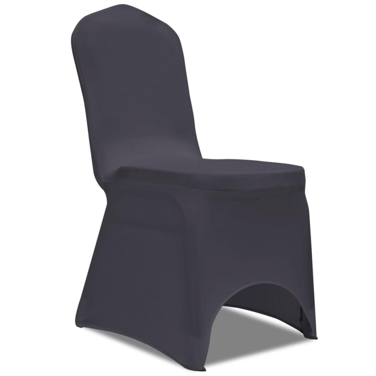 Funda de silla elástica 6 unidades gris antracita