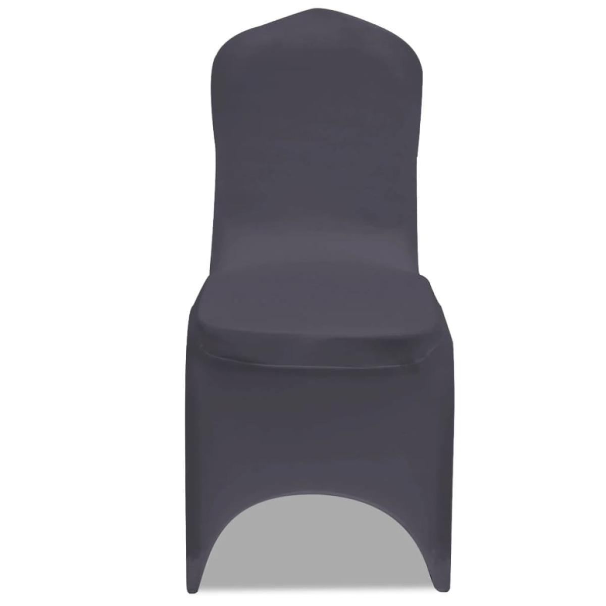 Funda de silla elástica 6 unidades gris antracita