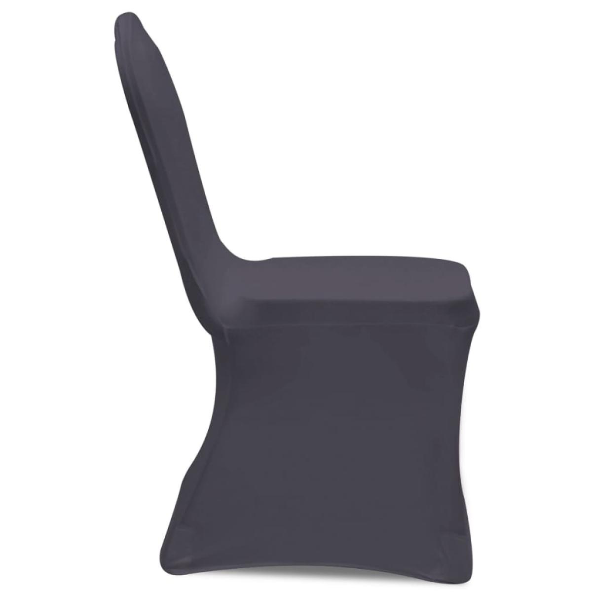 Funda de silla elástica 6 unidades gris antracita