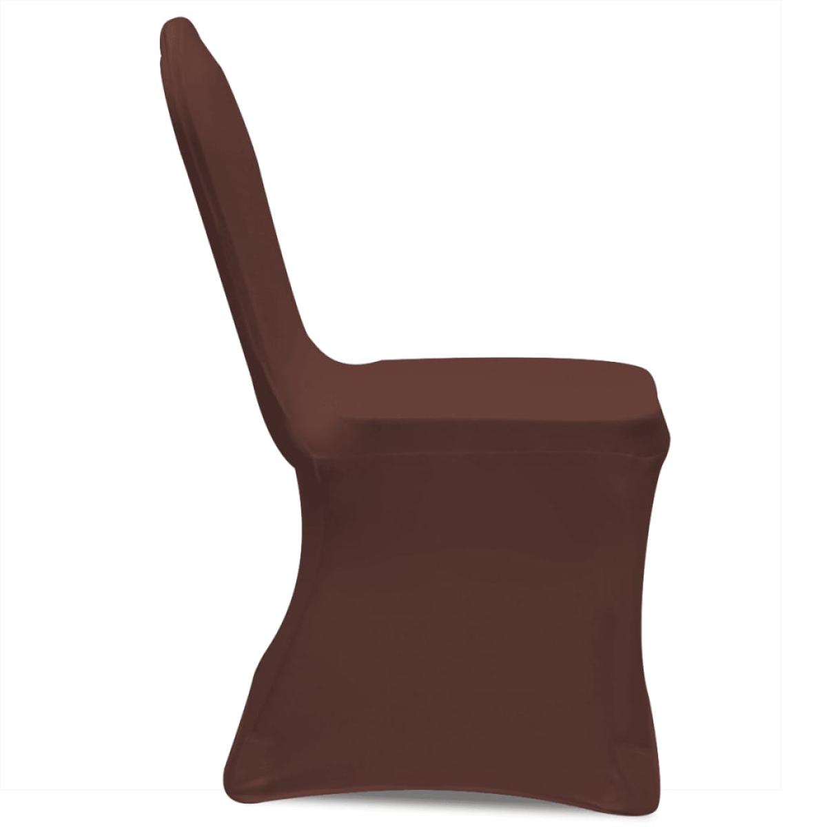 Funda de silla elástica 6 unidades marrón