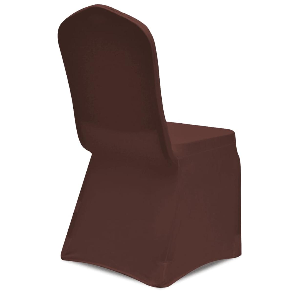 Funda de silla elástica 6 unidades marrón