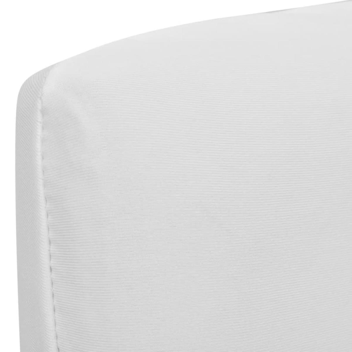 Funda de silla elástica recta 4 unidades blanca
