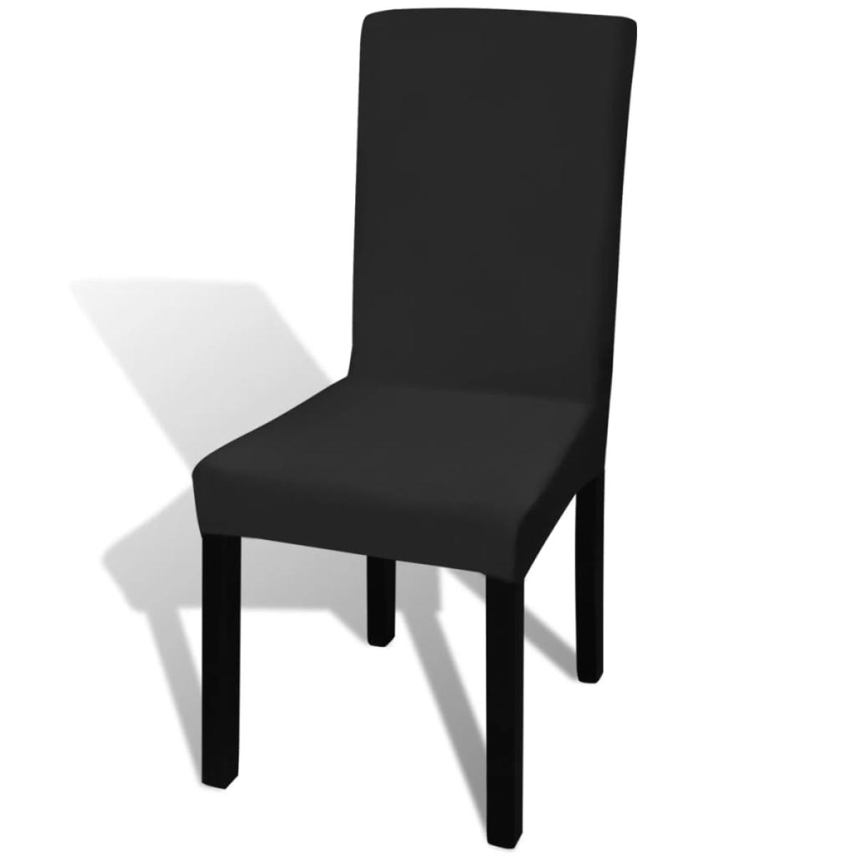 Funda de silla elástica recta 4 unidades negra