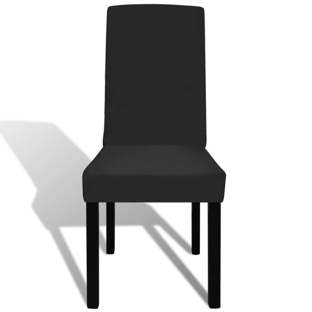 Funda de silla elástica recta 4 unidades negra