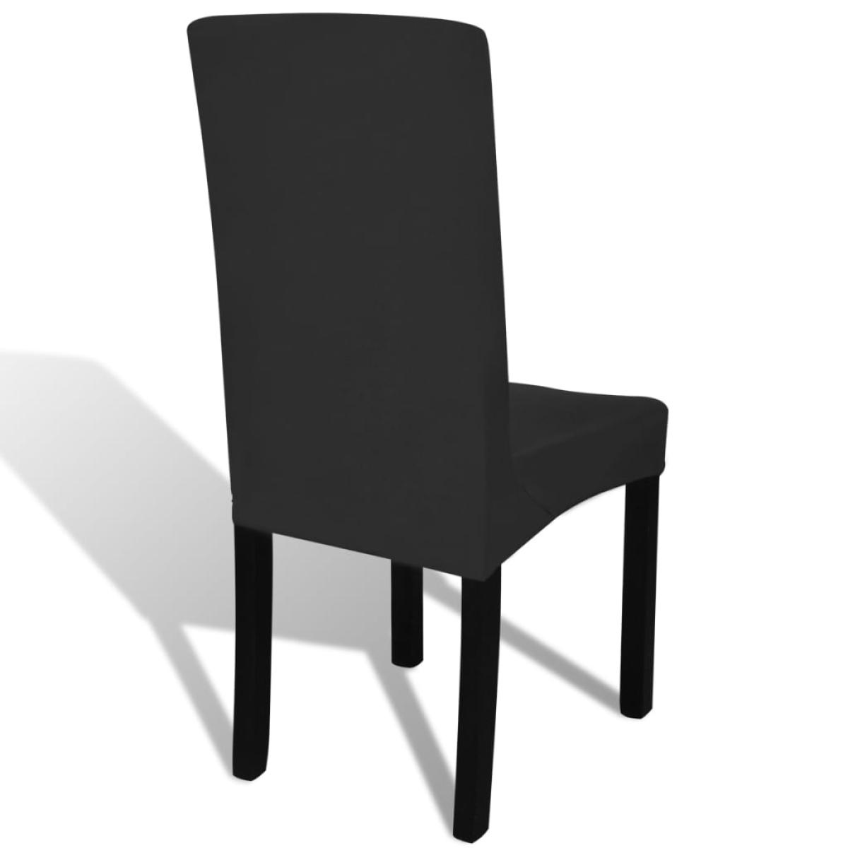 Funda de silla elástica recta 4 unidades negra