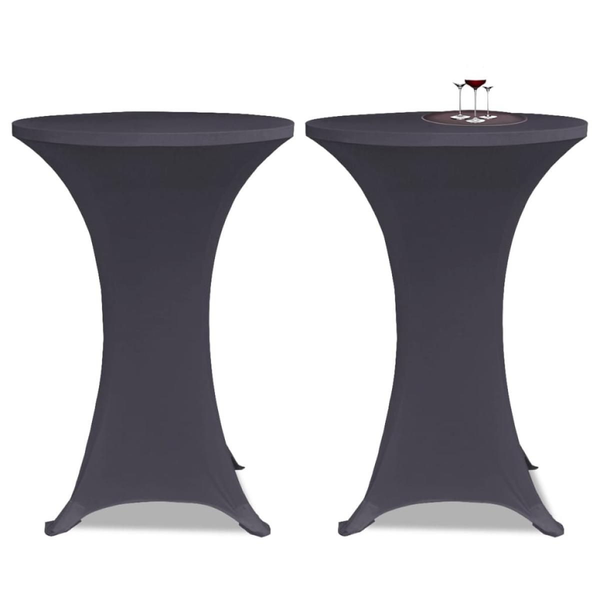 Funda elástica para mesa 2 unidades 80 cm gris antracita