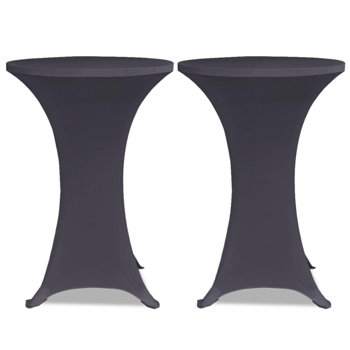 Funda elástica para mesa 2 unidades 80 cm gris antracita