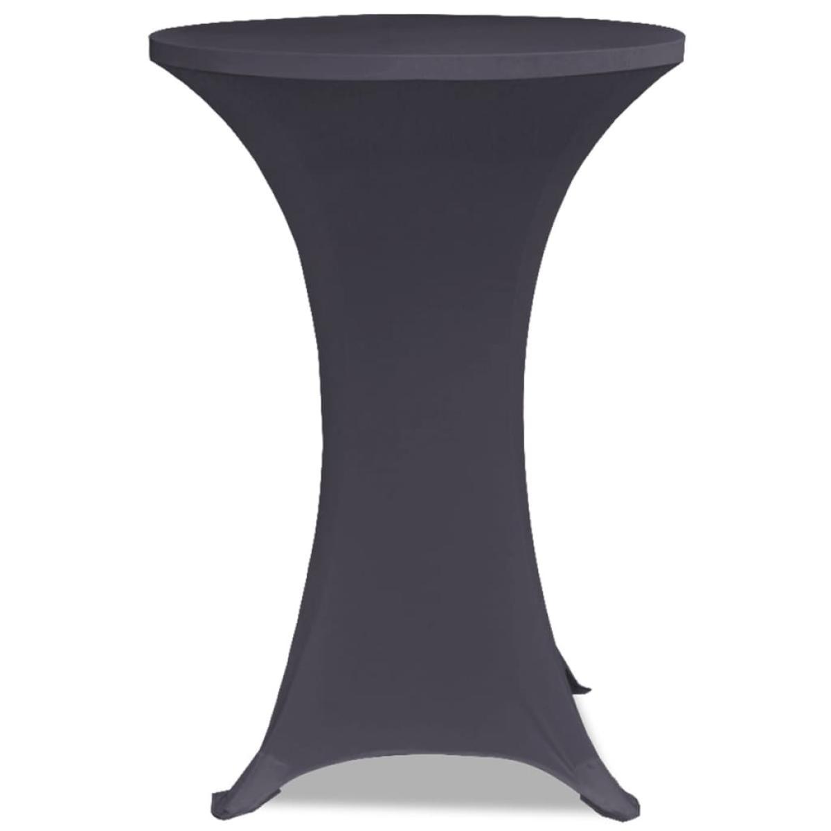 Funda elástica para mesa 2 unidades 80 cm gris antracita