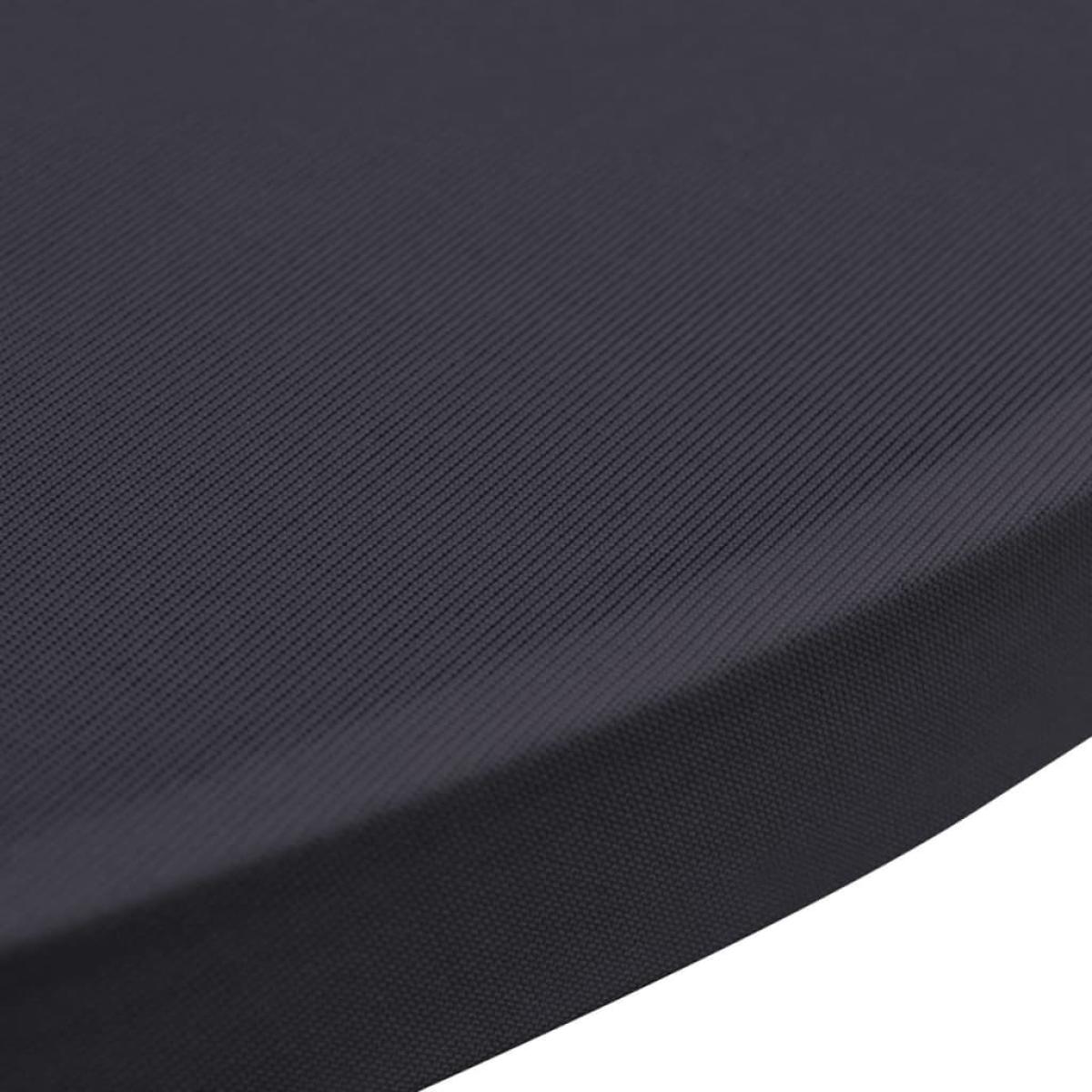 Funda elástica para mesa 2 unidades 80 cm gris antracita