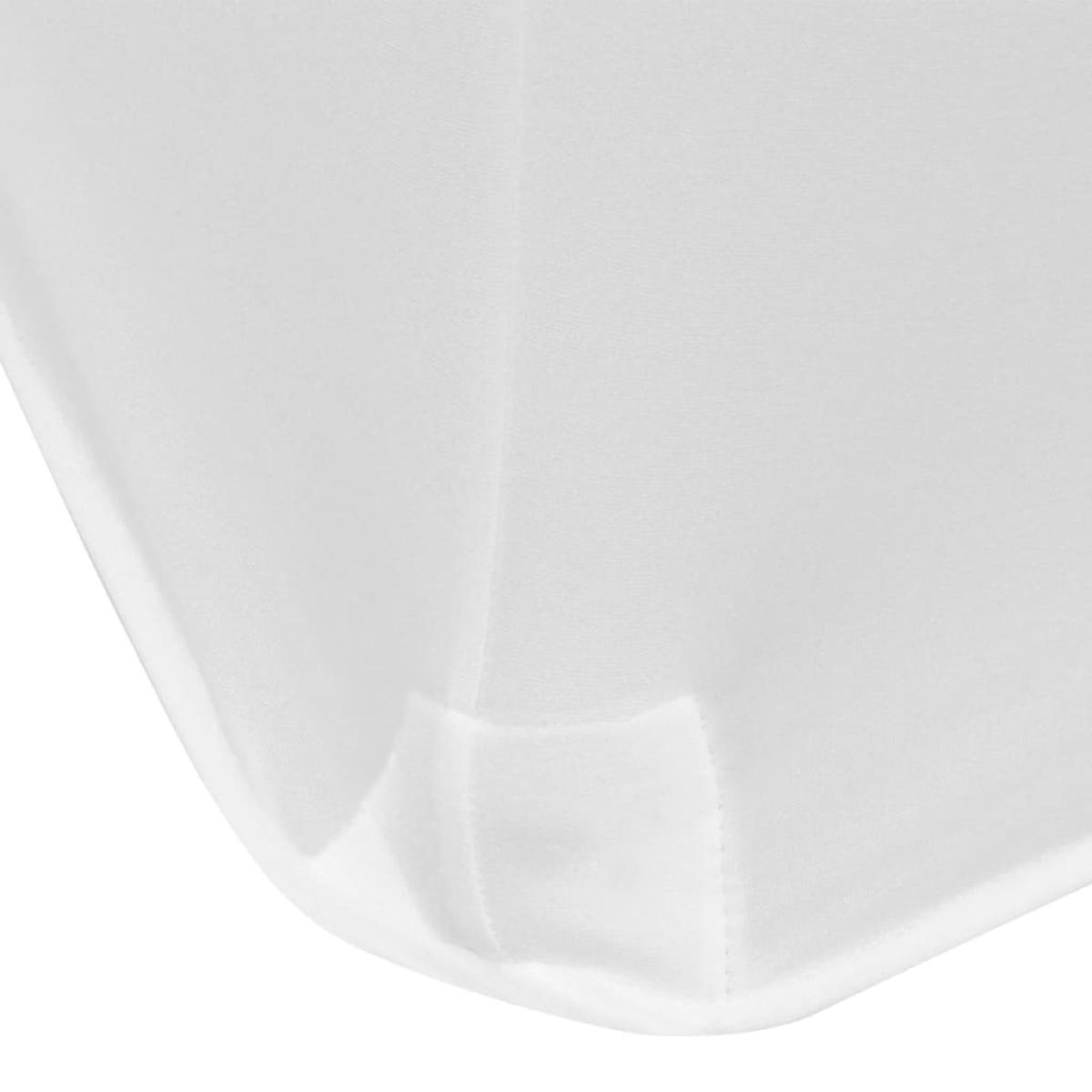 Funda elástica para mesa 2 uds 120x60,5x74 blanco