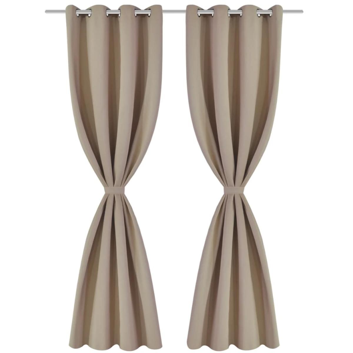 Cortinas opacas 2 piezas con ojales de metal 135x175 cm crema