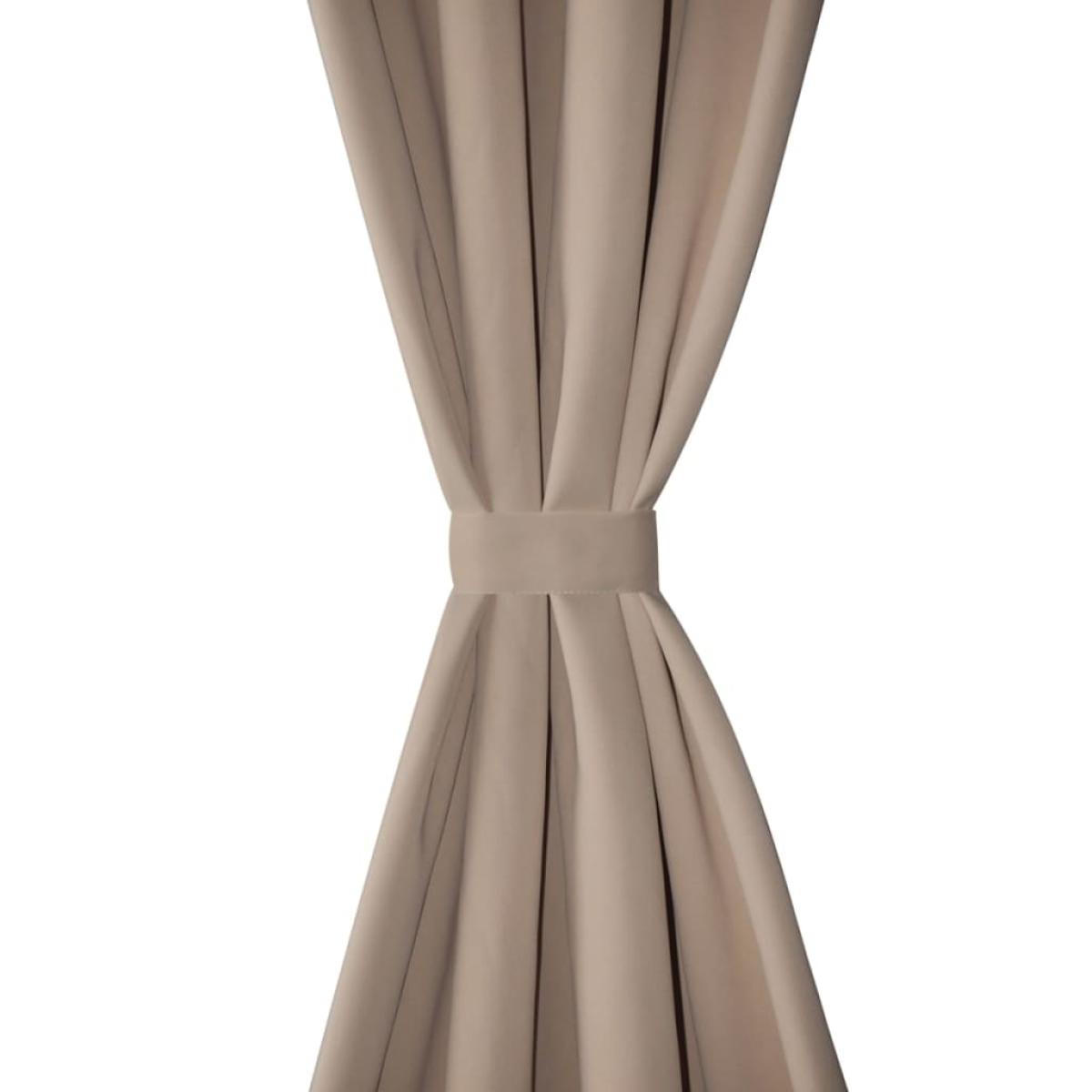 Cortinas opacas 2 piezas con ojales de metal 135x175 cm crema
