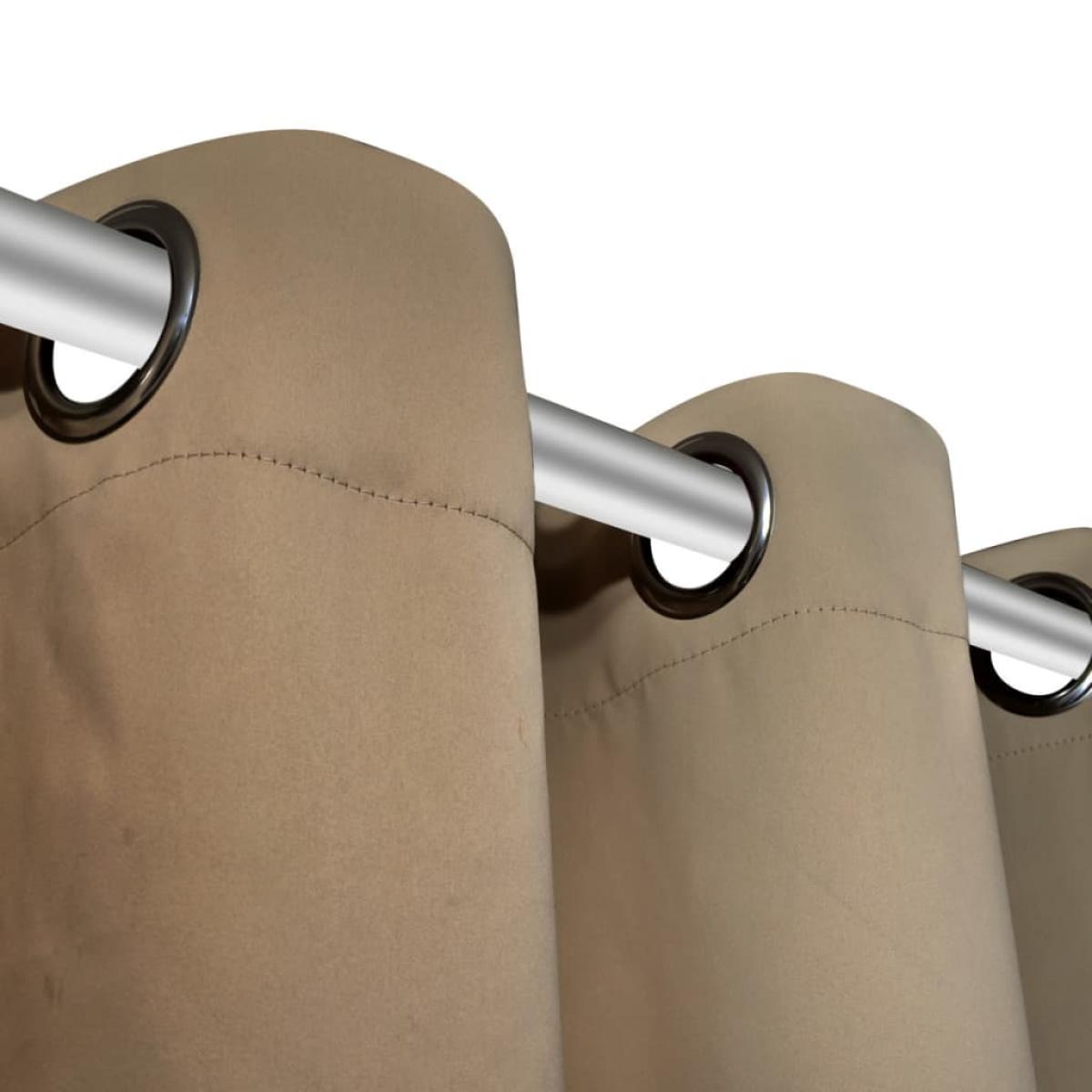 Cortinas opacas 2 piezas con ojales de metal 135x175 cm crema