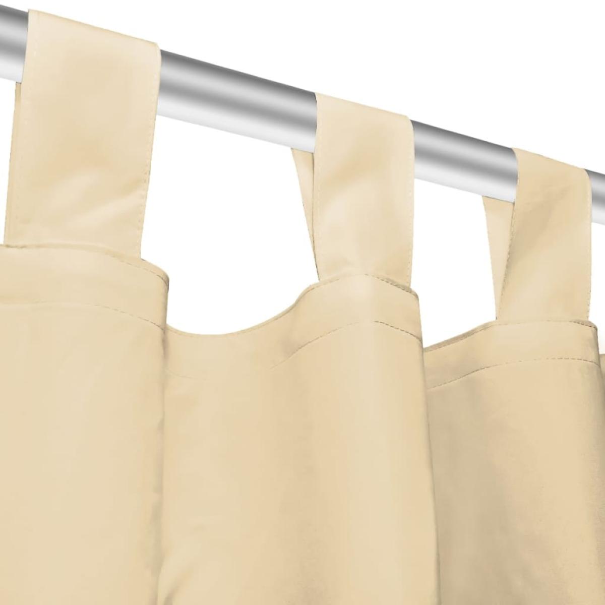 Cortinas de micro-raso con bucles 2 unidades 140x175cm beis