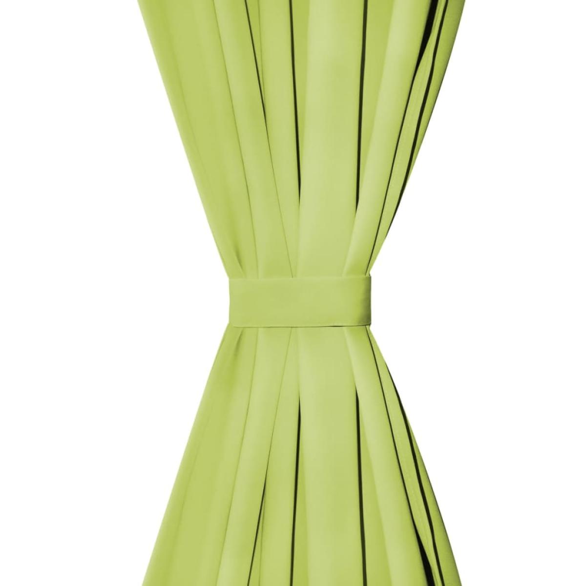 Cortinas de micro-raso con bucles 2 unidades 140x245 cm verde