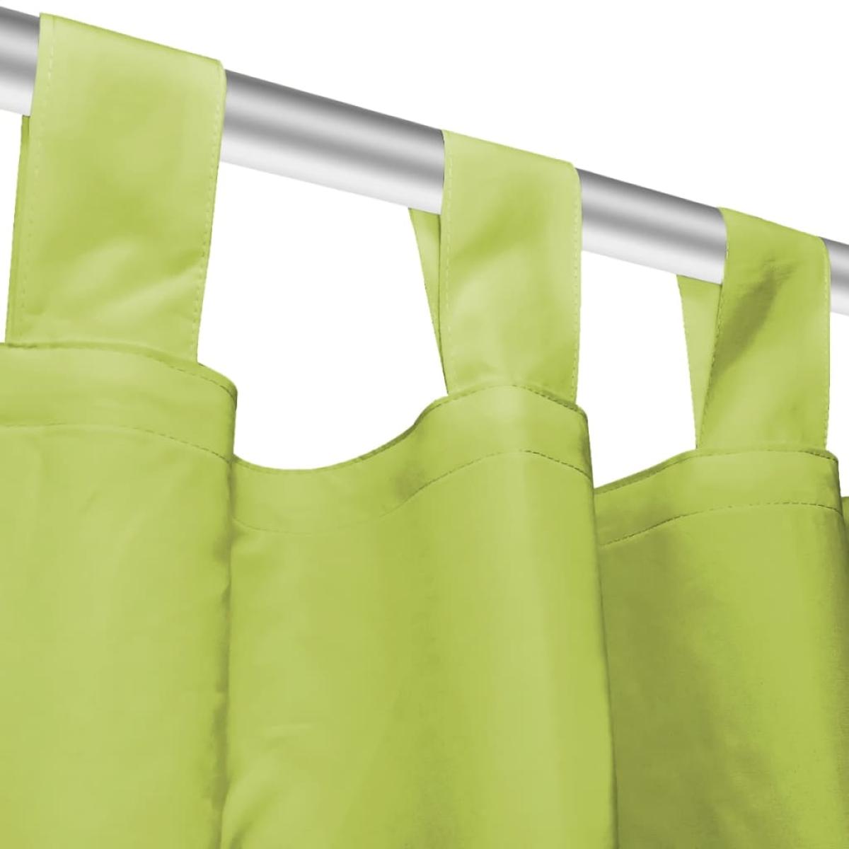 Cortinas de micro-raso con bucles 2 unidades 140x245 cm verde