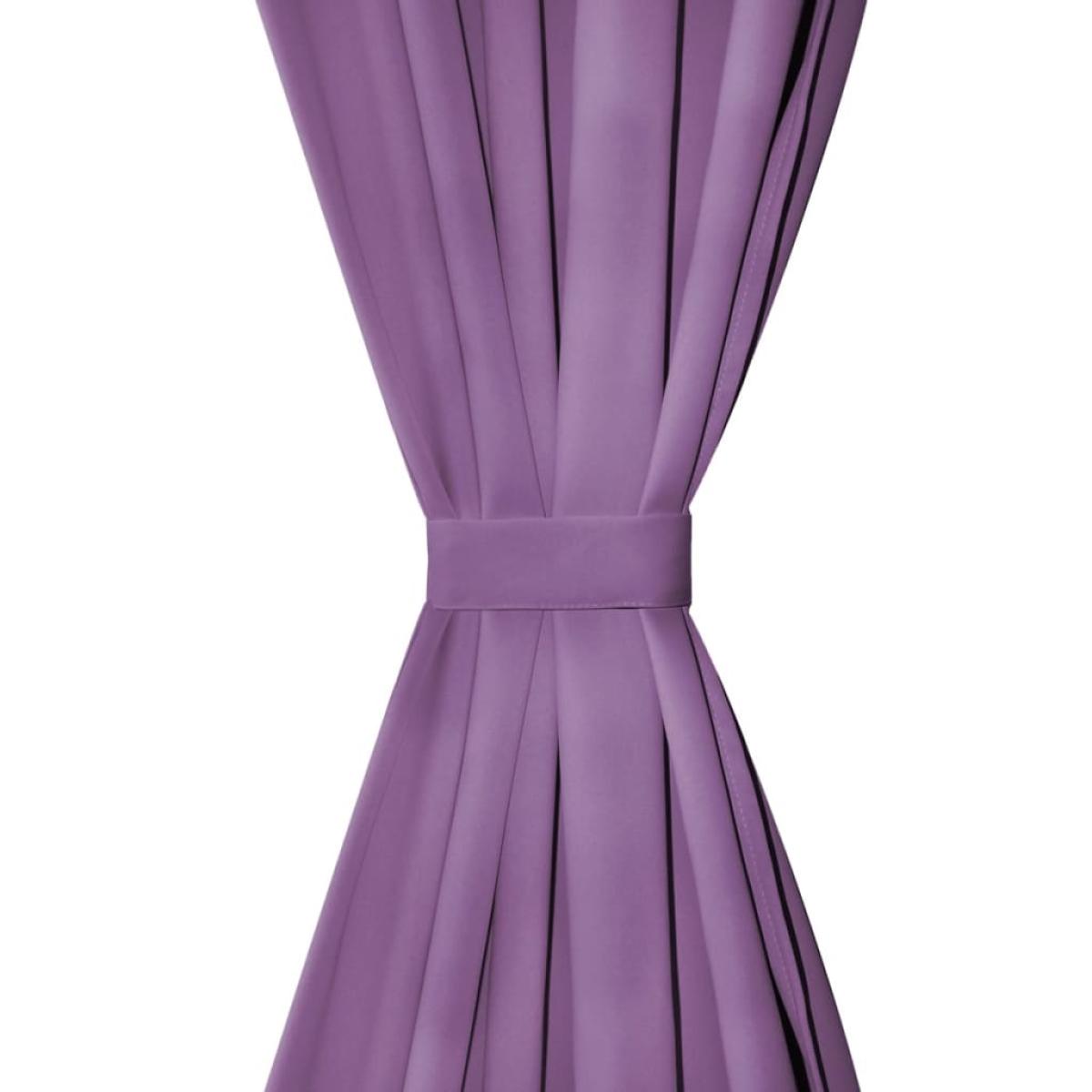 Cortinas de micro-raso con bucles 2 unidades 140x175cm lila