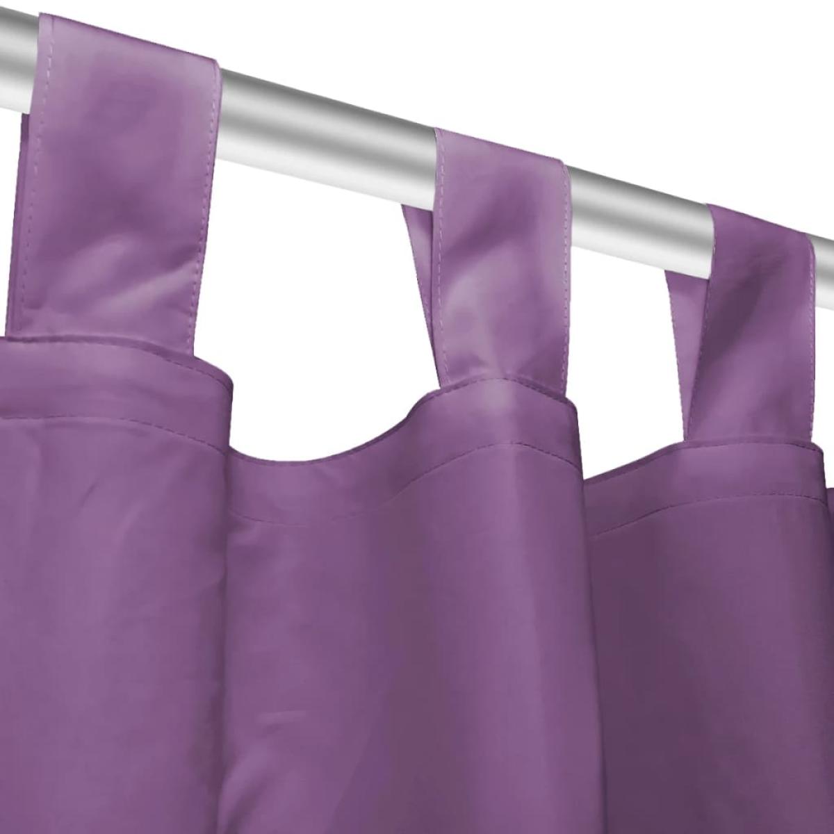 Cortinas de micro-raso con bucles 2 unidades 140x175cm lila