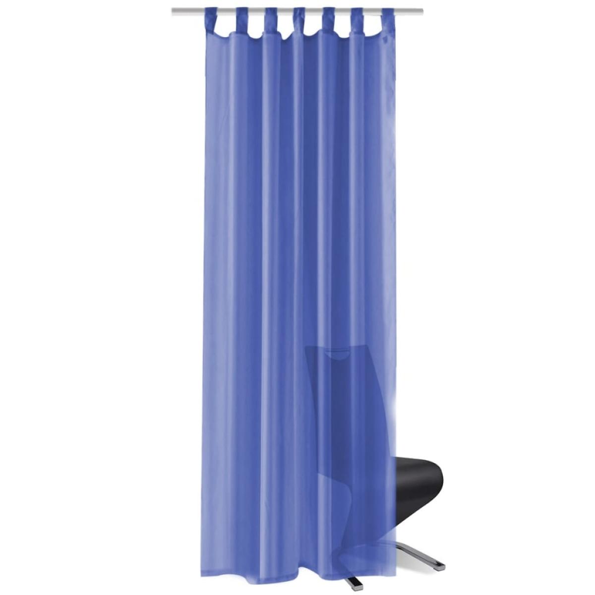 Cortinas de gasa 2 unidades 140x245 cm azul real