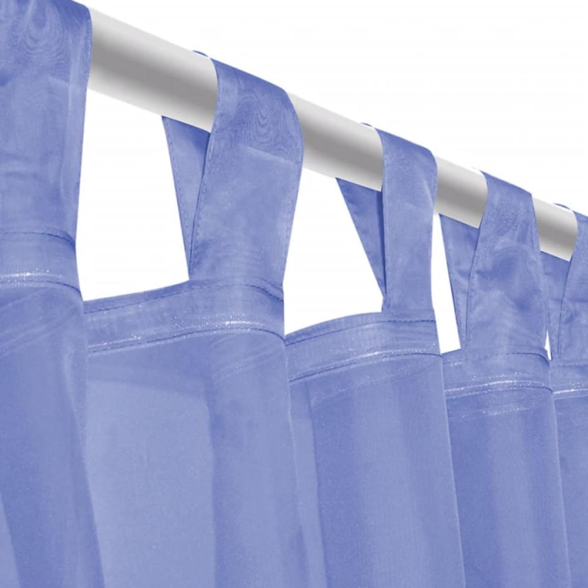 Cortinas de gasa 2 unidades 140x245 cm azul real