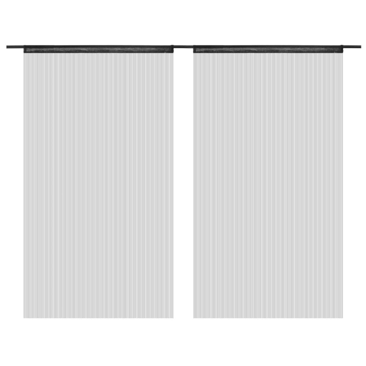 Cortinas de flecos 2 piezas 100x250 cm negras