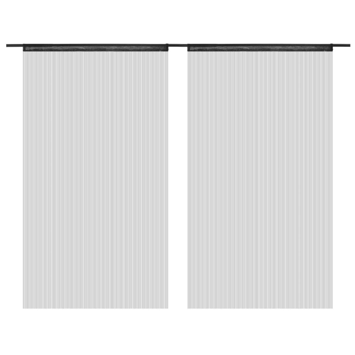 Cortinas de flecos 2 piezas 140x250 cm negras
