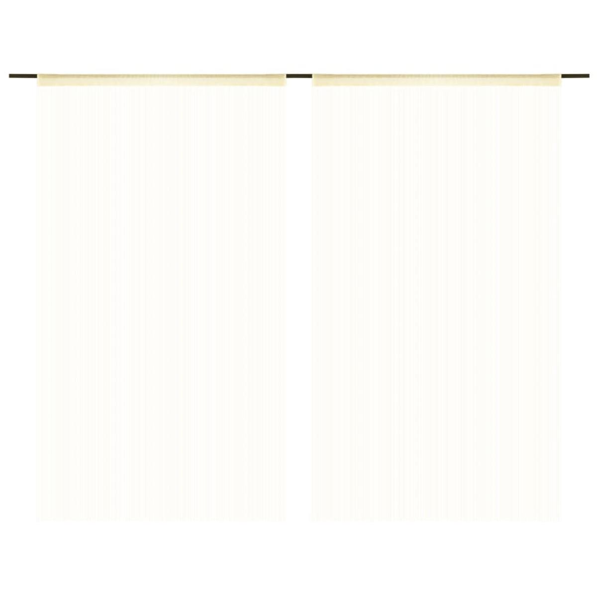 Cortinas de flecos 2 piezas 140x250 cm crema