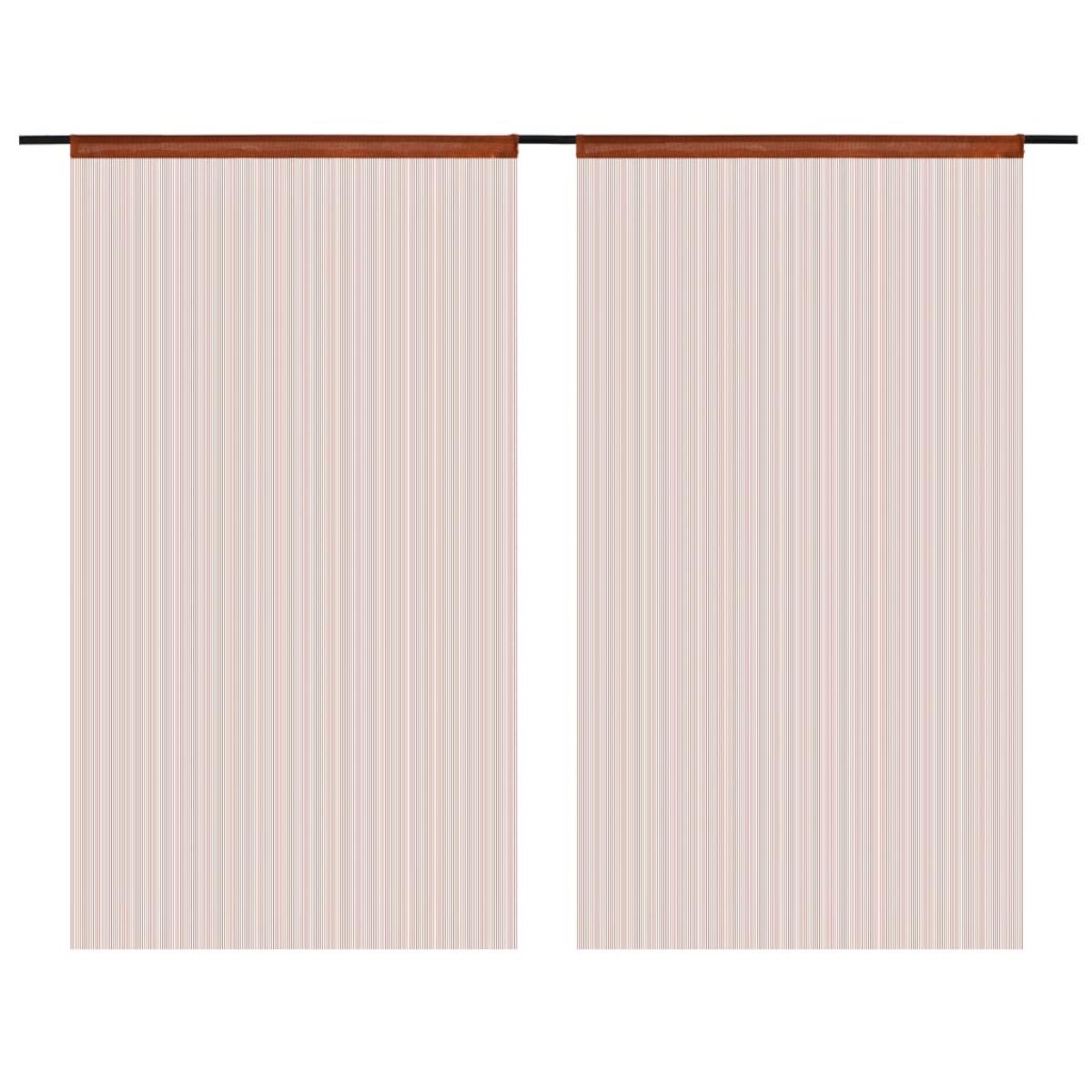 Cortinas de flecos 2 piezas 140x250 cm marrón