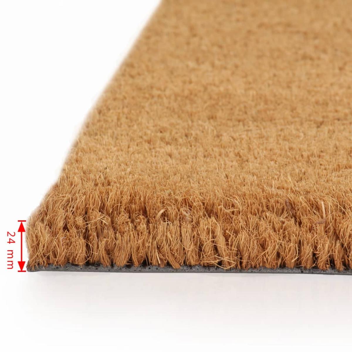 Felpudo de fibra de coco color natural 2 unidades 24mm 40x60cm