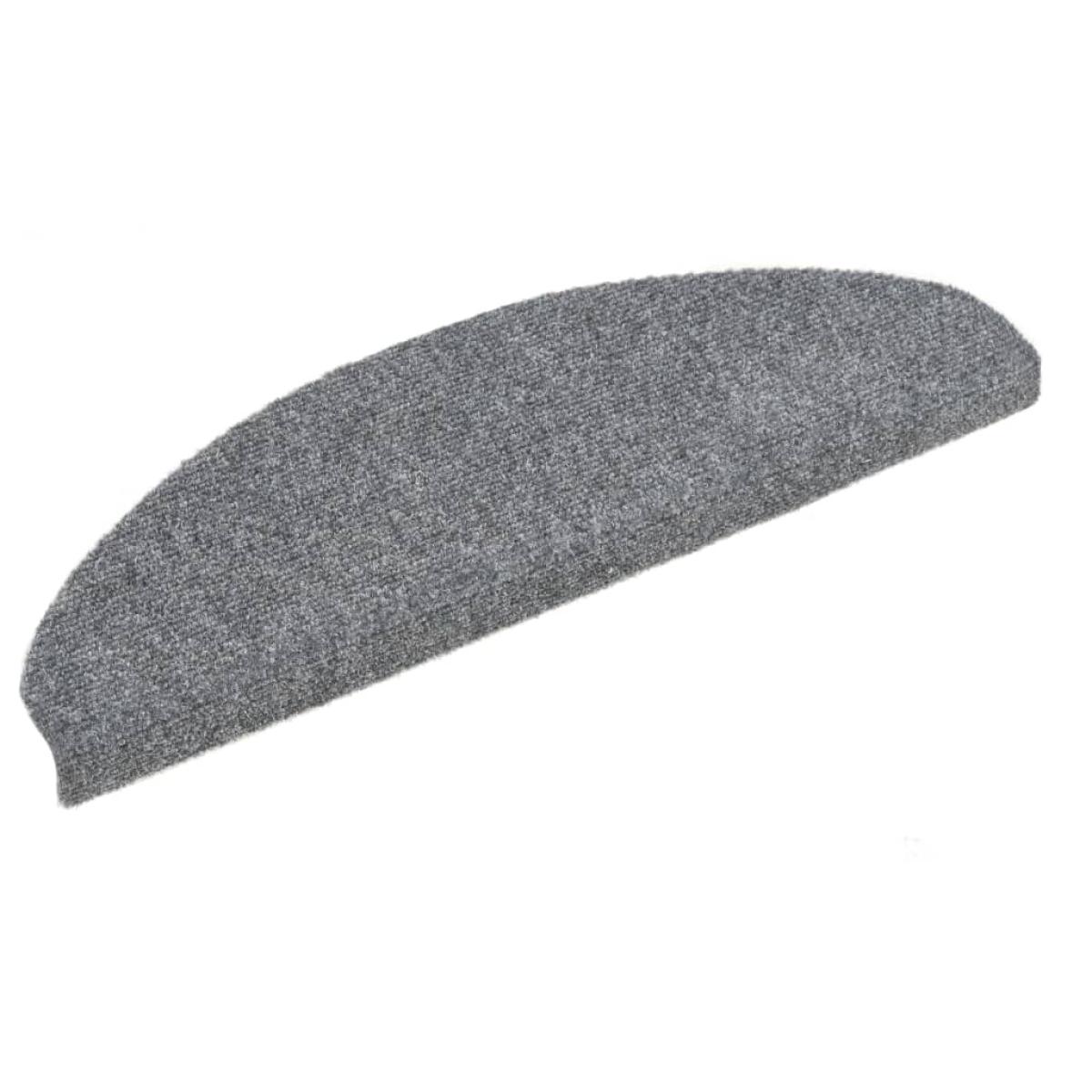 Alfombrilla escaleras 15ud tela punzonada 65x21x4cm gris claro