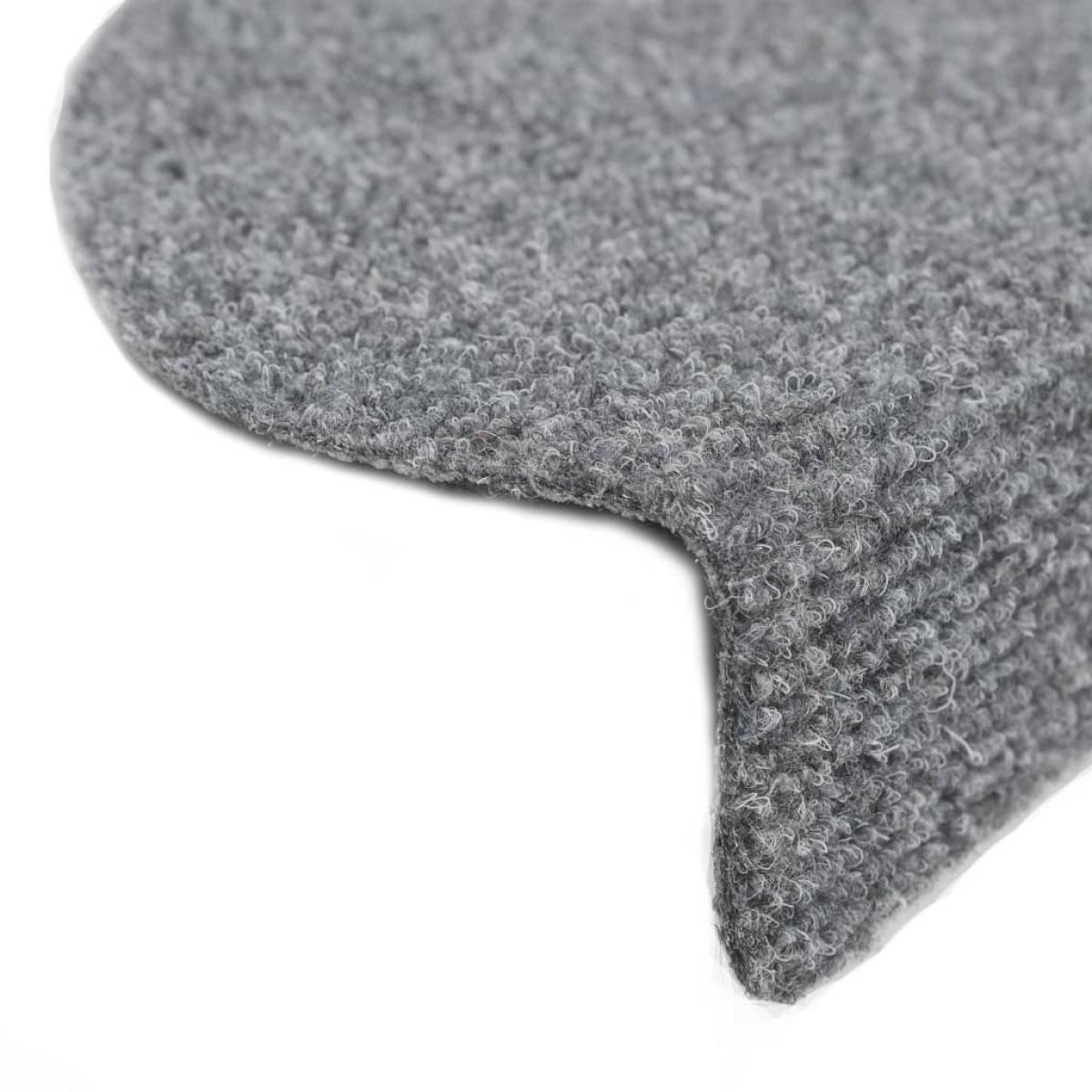 Alfombrilla escaleras 15ud tela punzonada 65x21x4cm gris claro