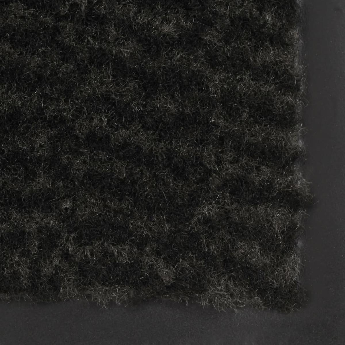 Alfombra de entrada rectangular de nudo 40x60 cm negra