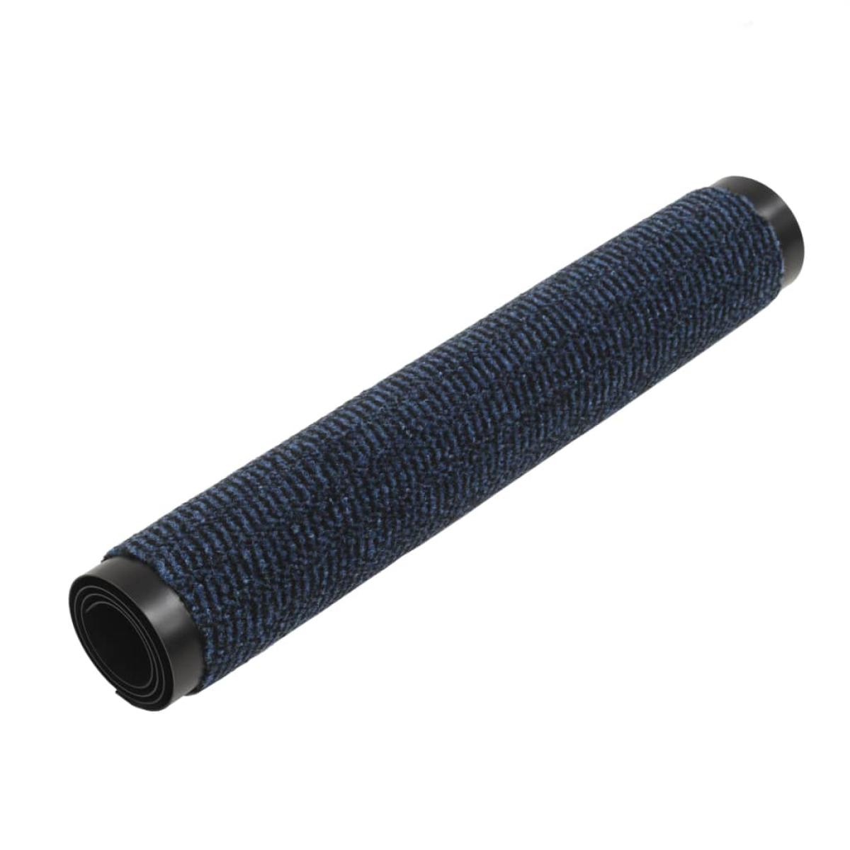 Alfombra de entrada rectangular de nudo 40x60 cm azul