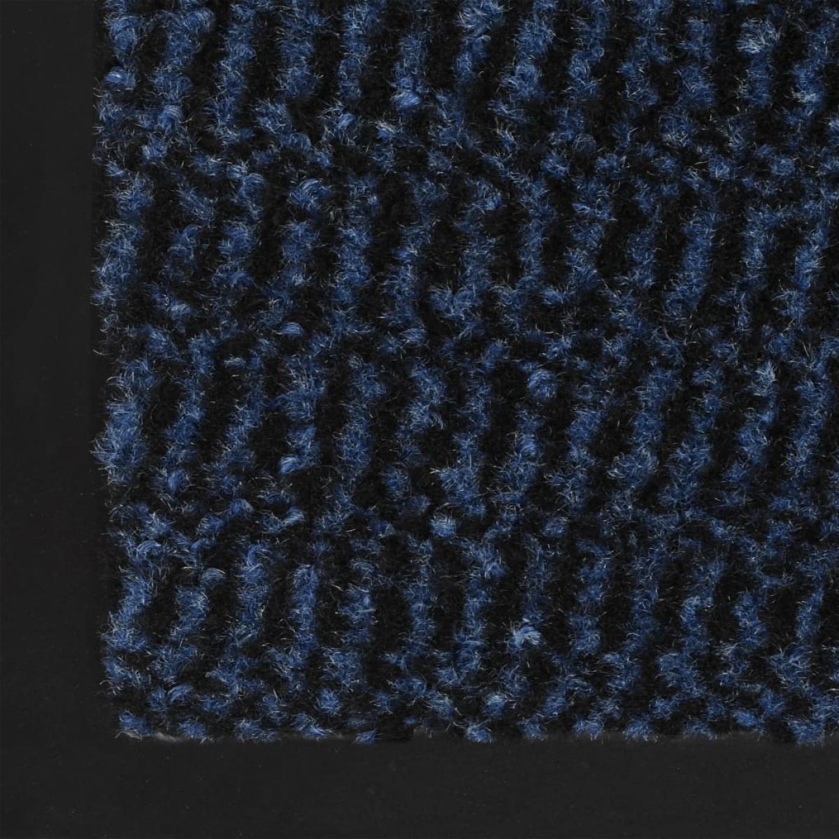 Alfombra de entrada rectangular de nudo 40x60 cm azul