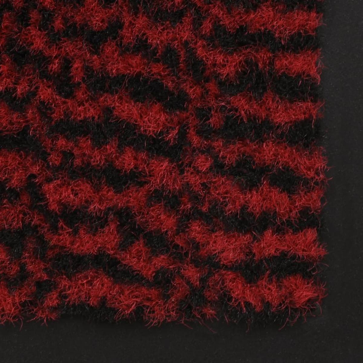 Alfombra de entrada rectangular de nudo 80x120 cm roja