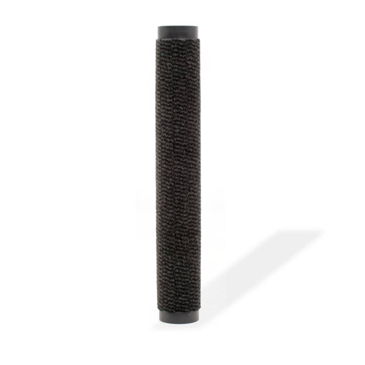 Alfombra de entrada rectangular de nudo 90x150 cm negra