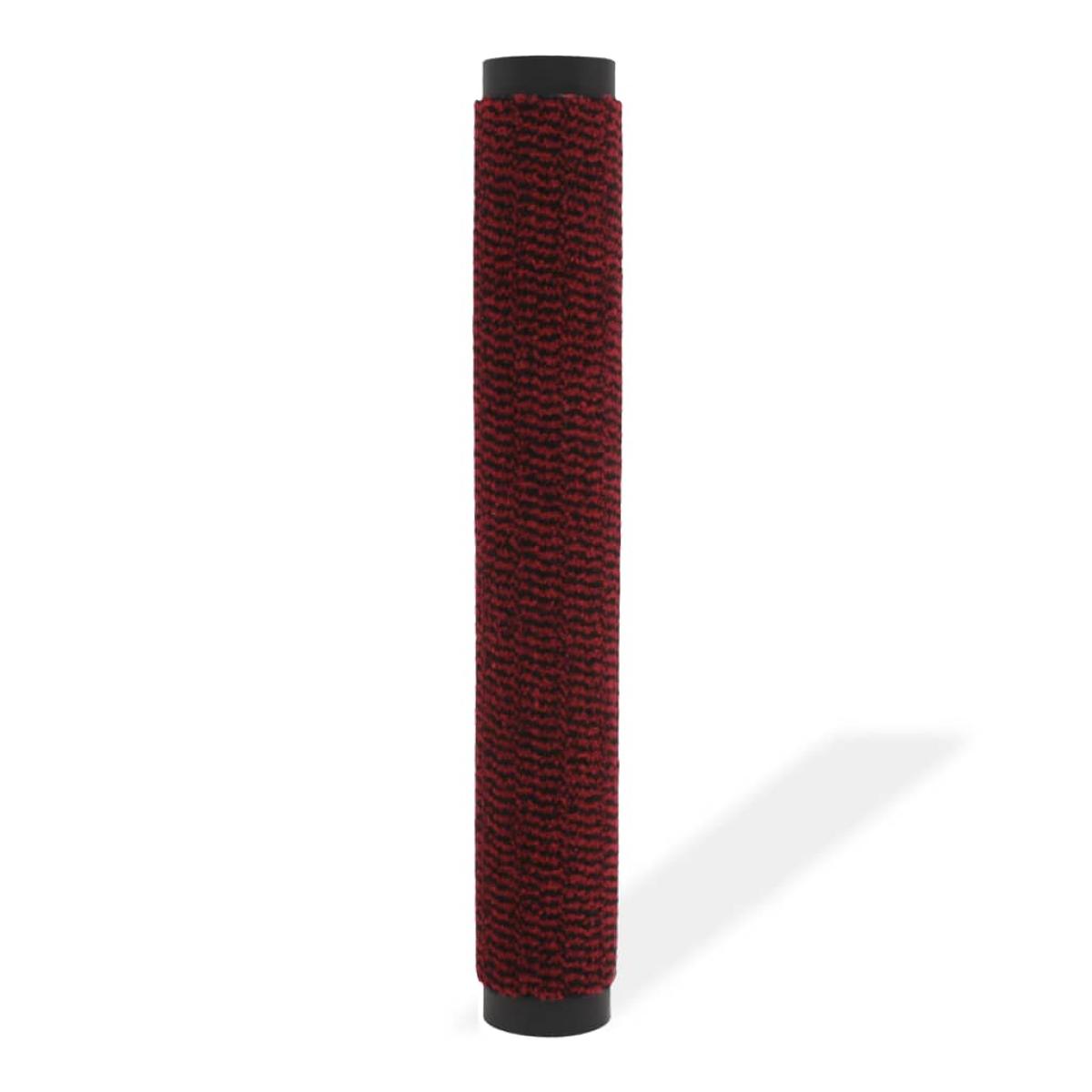 Alfombra de entrada rectangular de nudo 90x150 cm roja