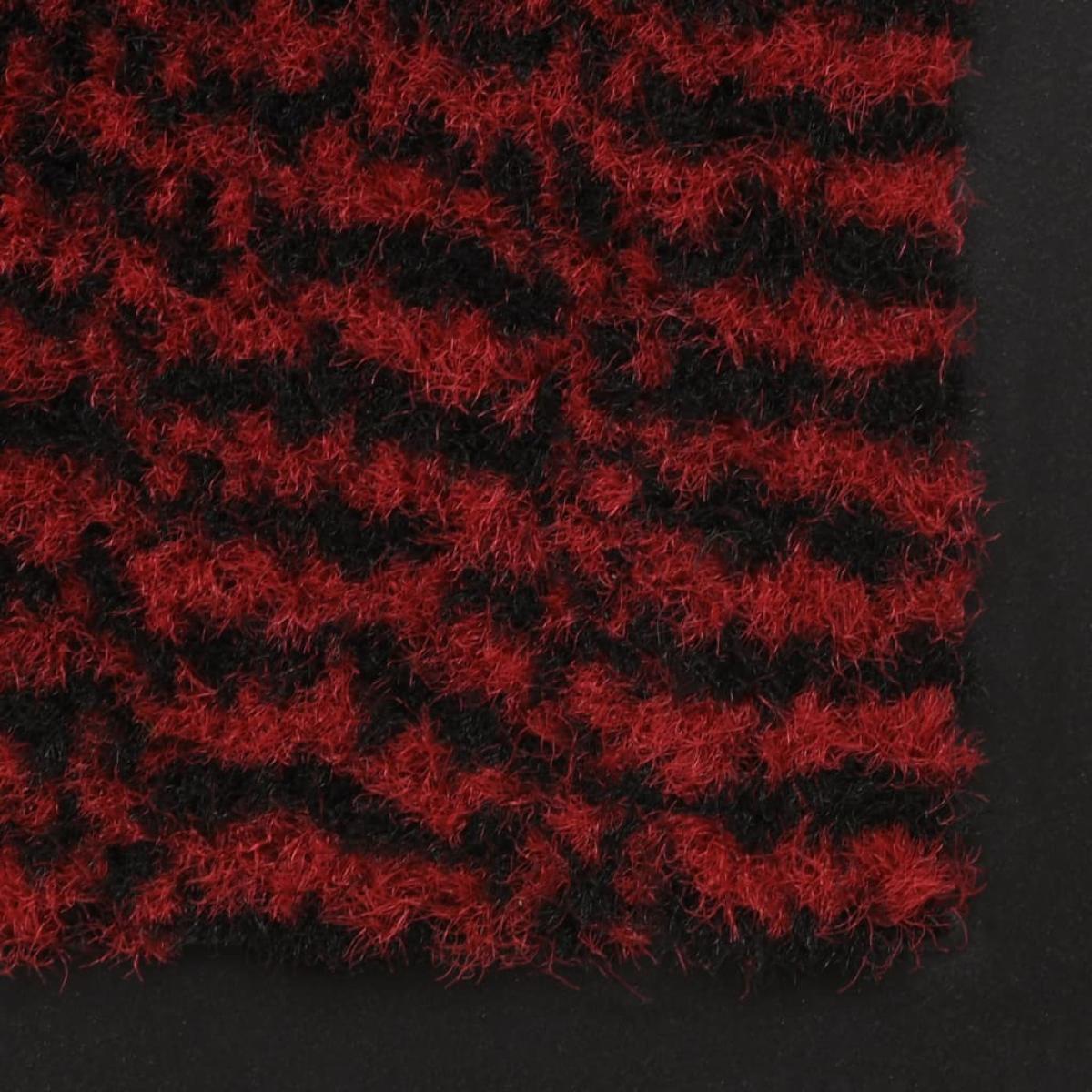 Alfombra de entrada rectangular de nudo 90x150 cm roja